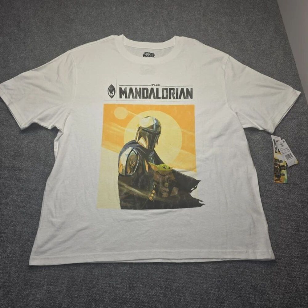 Star Wars The Mandalorian Grogu Graphic T-Shirt White XXL